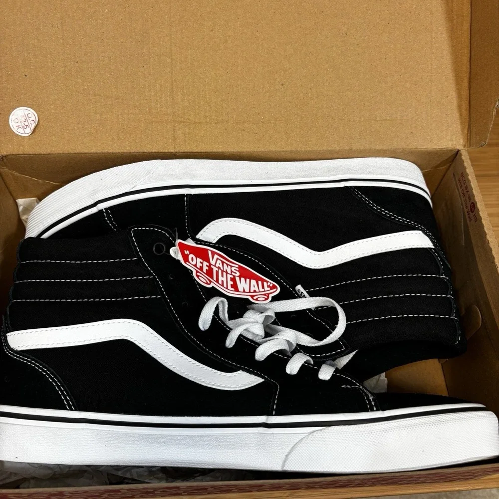 VANS Filmore Hi Suede Canvas Black White Men's Size 13 Skate Sneakers